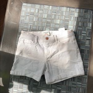 White jean shorts